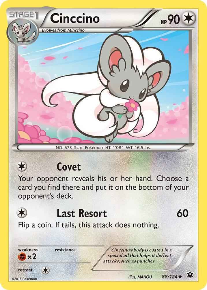 Cinccino (88) Uncommon XY - Fates Collide 88/124 LP