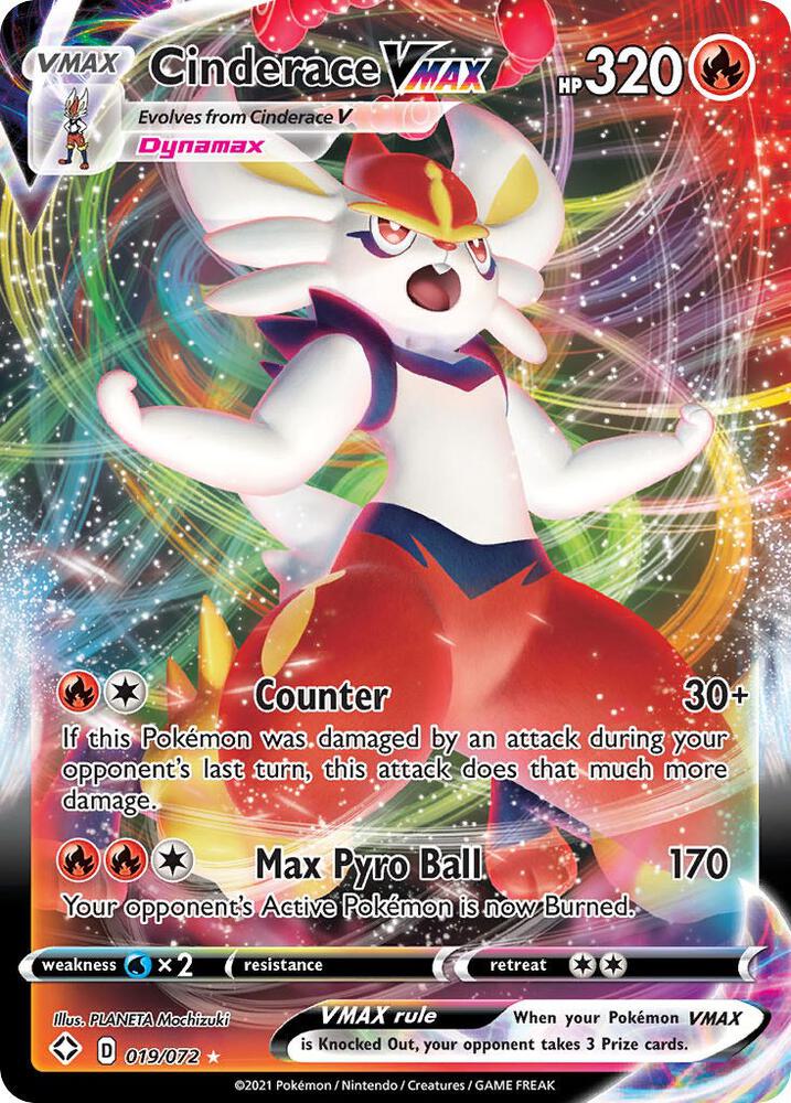 Cinderace VMAX Holo Ultra Rare Shining Fates 019/072 NM - TCG-JVP