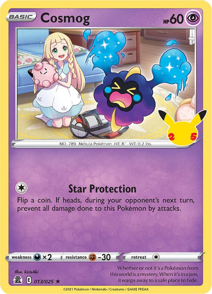 Cosmog Holo Rare Celebrations 013/025 NM - TCG-JVP