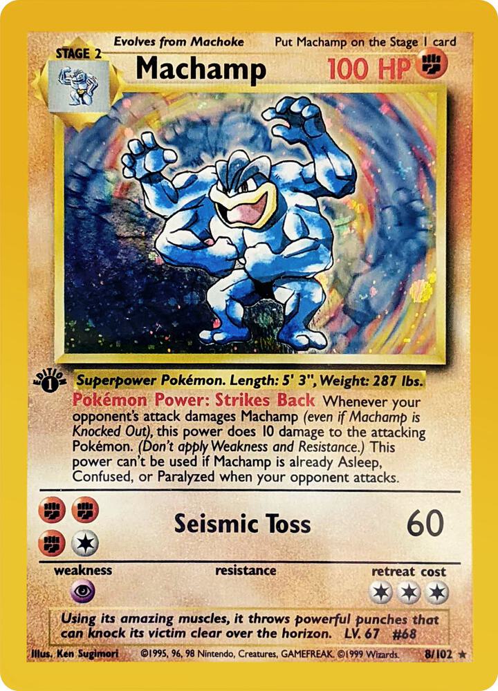 Machamp 1st Edition Holo Holo Rare Deck Exclusives 008/102 NM