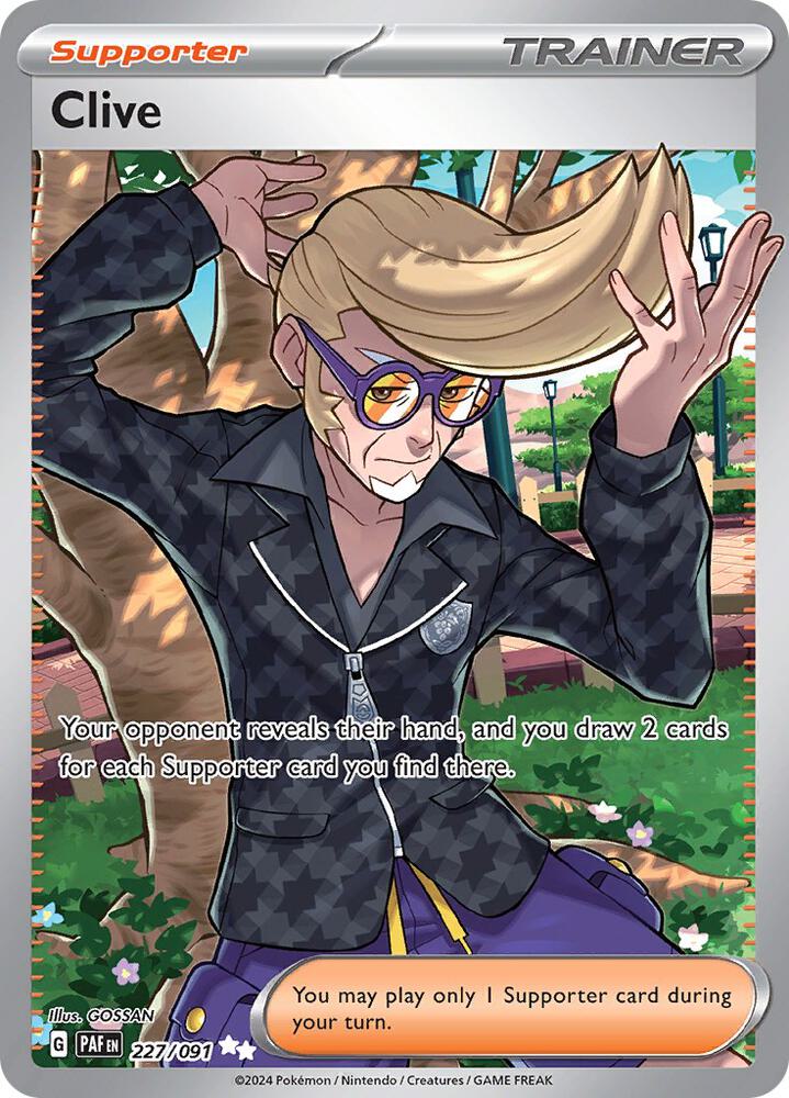 Clive Holo Ultra Rare SV: Paldean Fates 227/091 NM - TCG-JVP