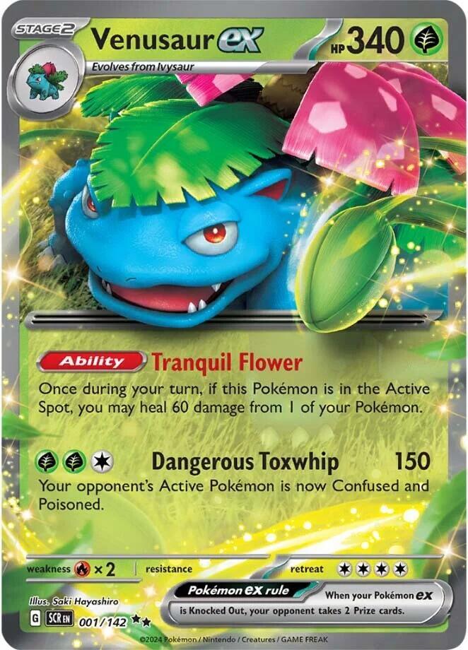 Venusaur ex Holo Double Rare SV07: Stellar Crown 001/142 NM - TCG-JVP