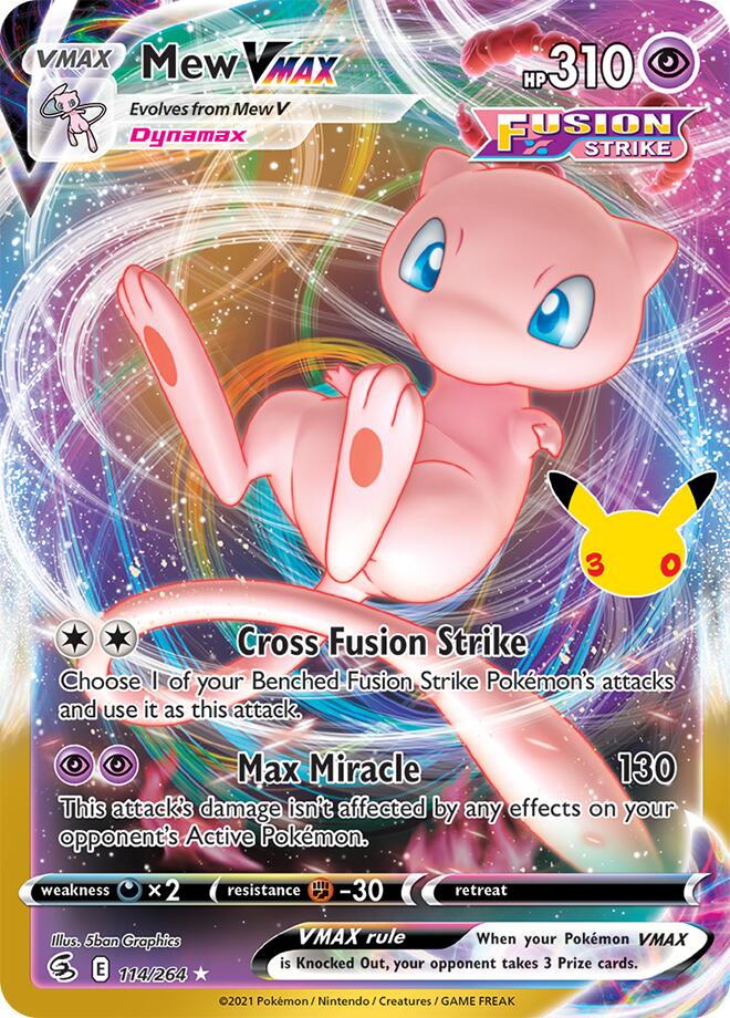 Mew VMAX Holo Classic Collection ME: 30th Celebration Classic Collection 114/264 NM