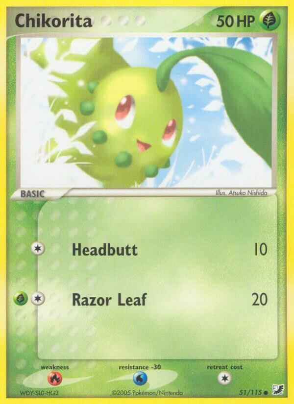 Chikorita Common EX Unseen Forces 51/115 LP