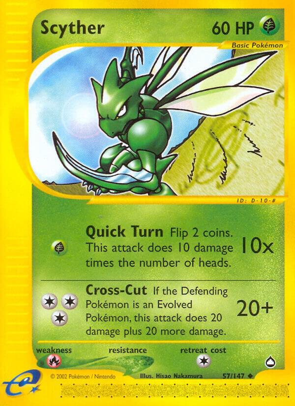Scyther (57) Reverse Holo Uncommon Aquapolis 057/147 NM