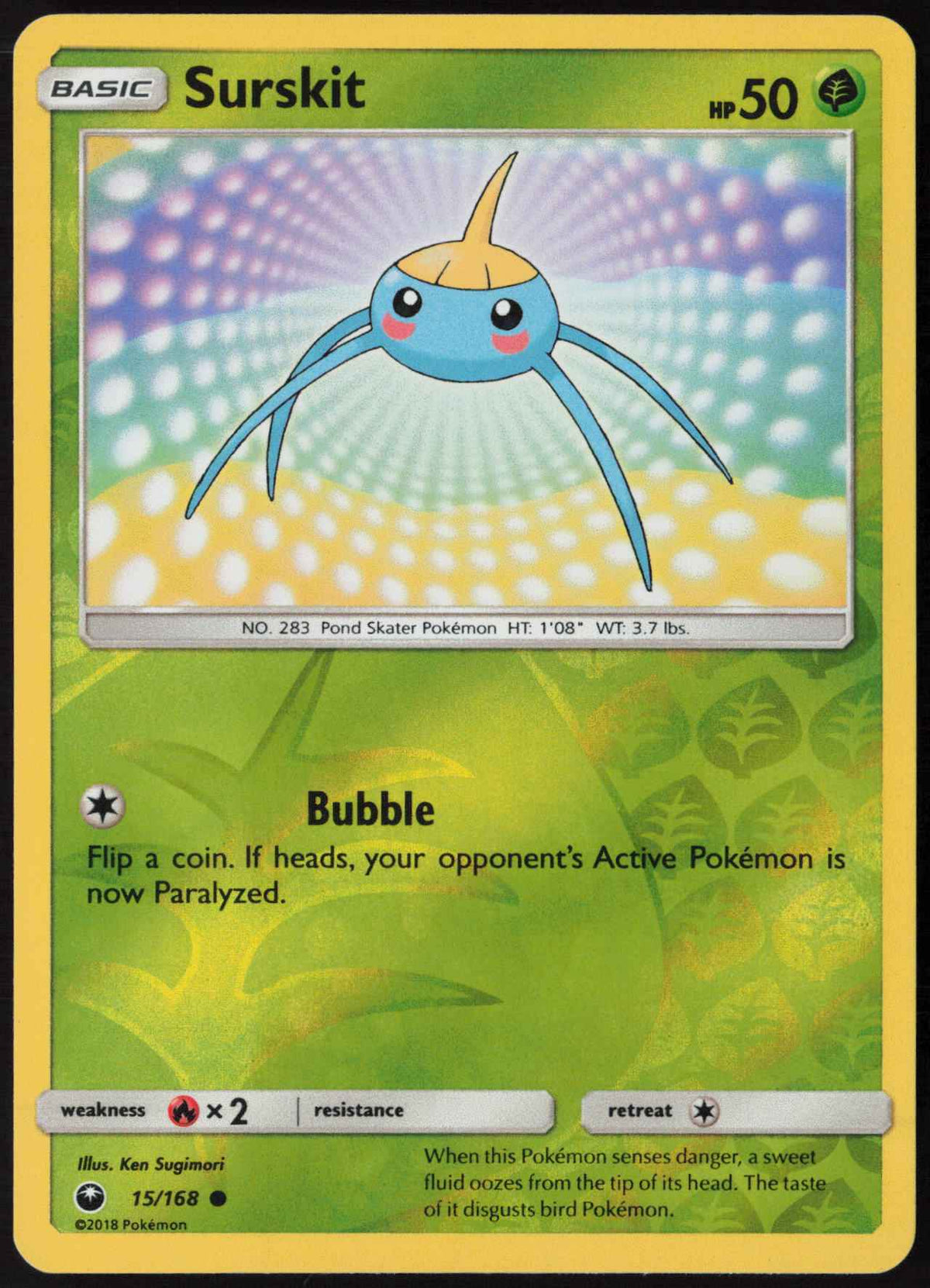 Surskit Reverse Holo Common SM - Celestial Storm 15/168 NM
