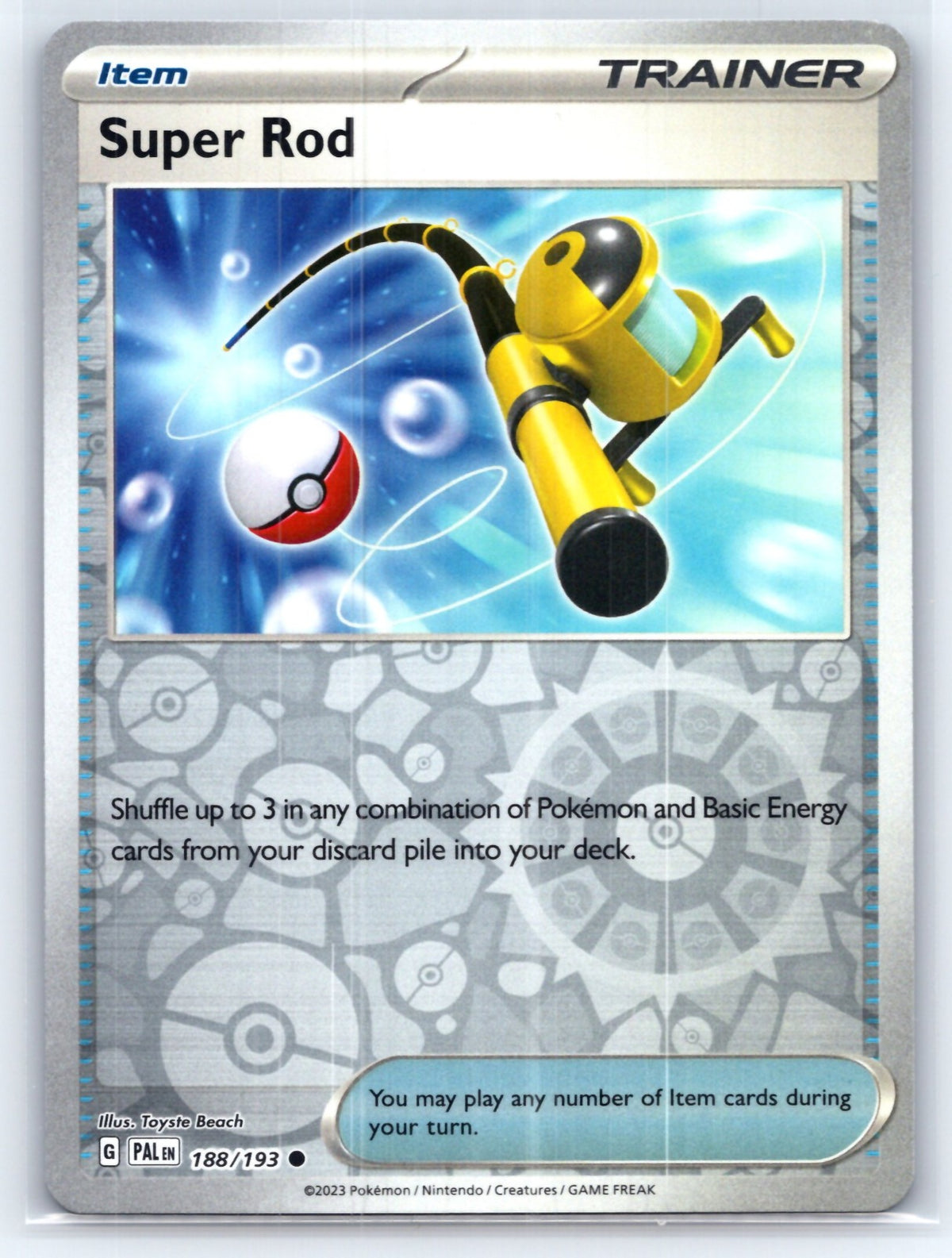 Super Rod Reverse Holo Common SV02: Paldea Evolved 188/193 NM - TCG-JVP