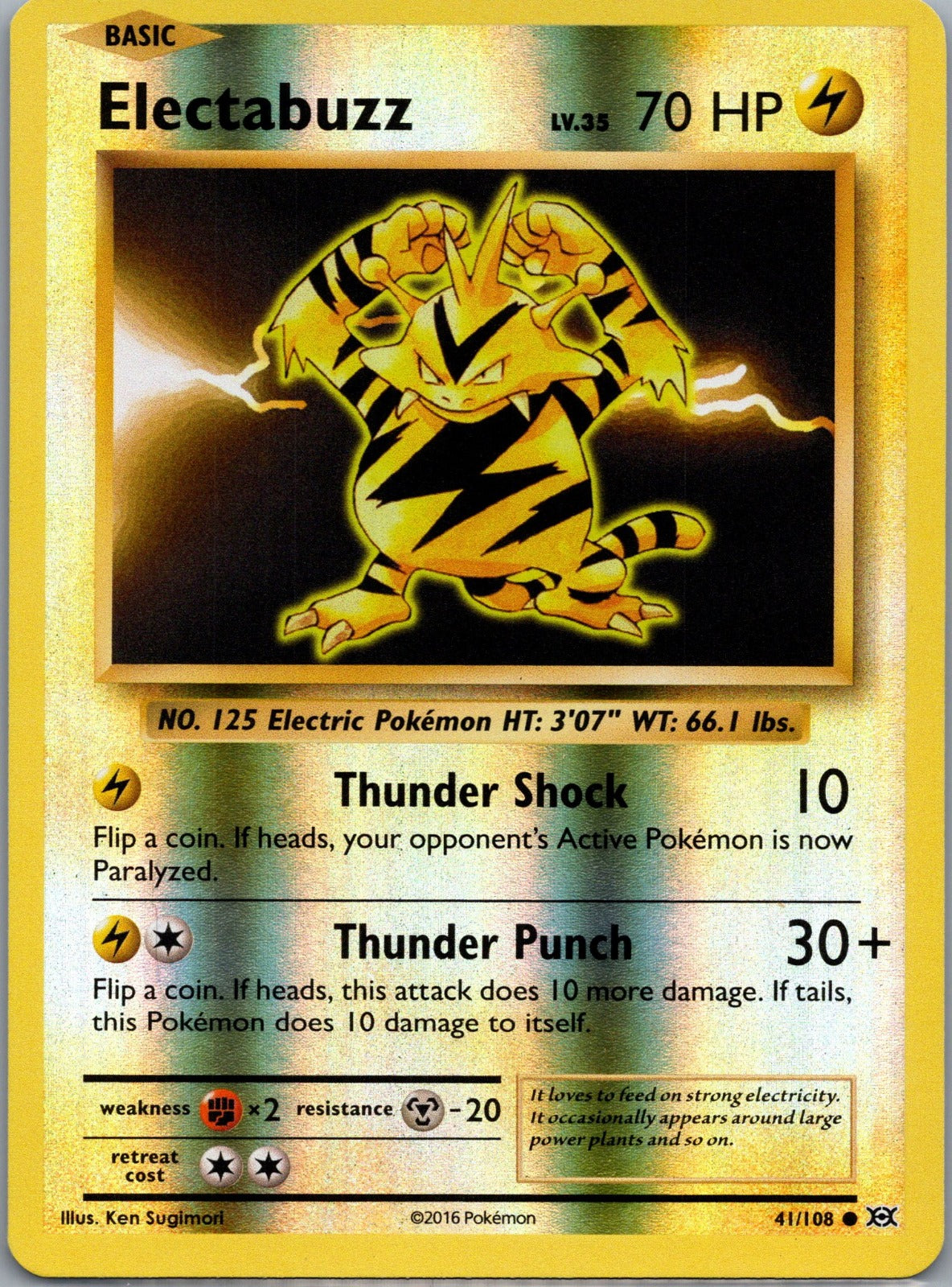 Electabuzz Reverse Holo Common XY - Evolutions 41/108 NM - TCG-JVP