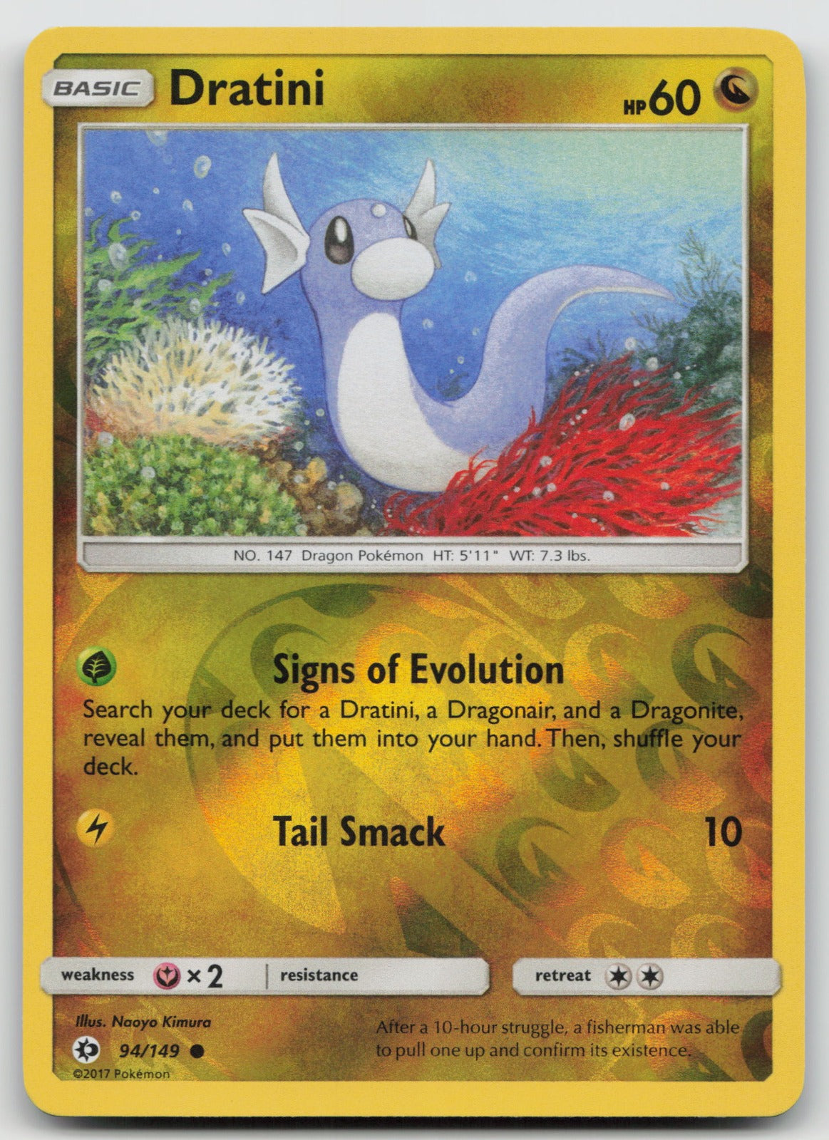 Dratini Reverse Holo Common SM Base Set 94/149 NM - TCG-JVP