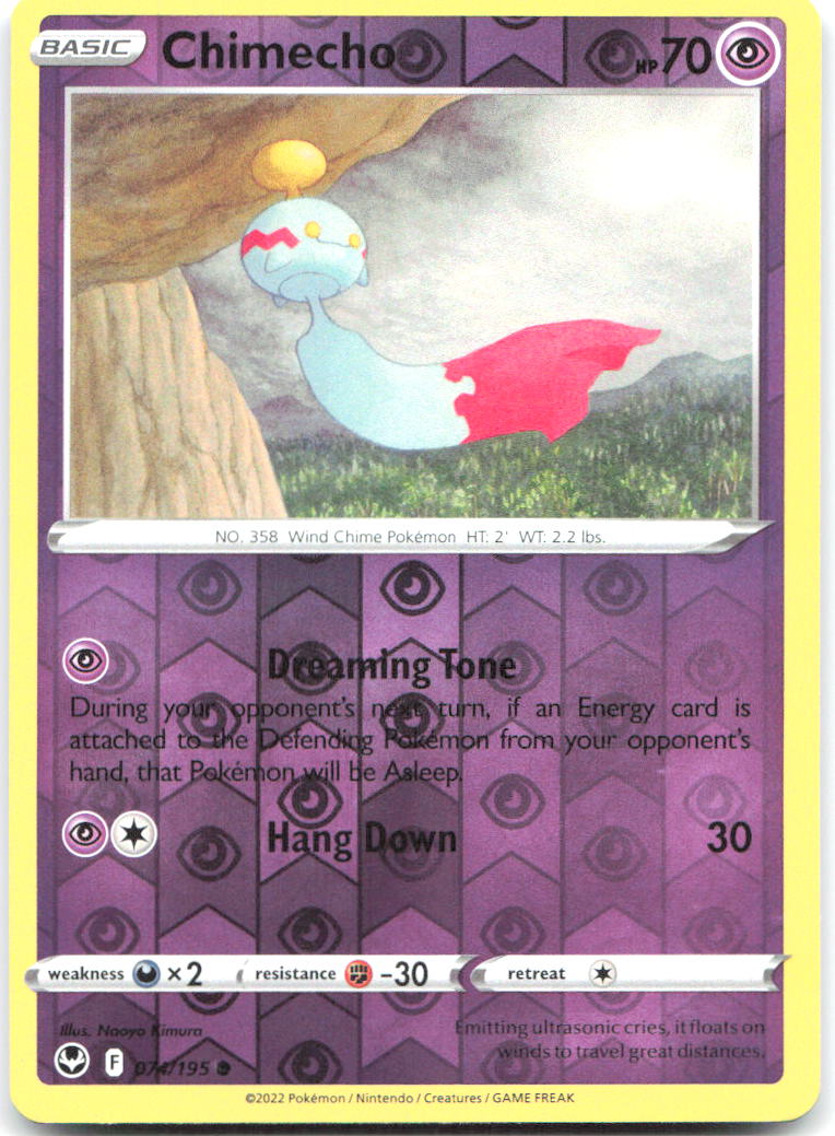 Chimecho Reverse Holo Common SWSH12: Silver Tempest 074/195 NM - TCG-JVP