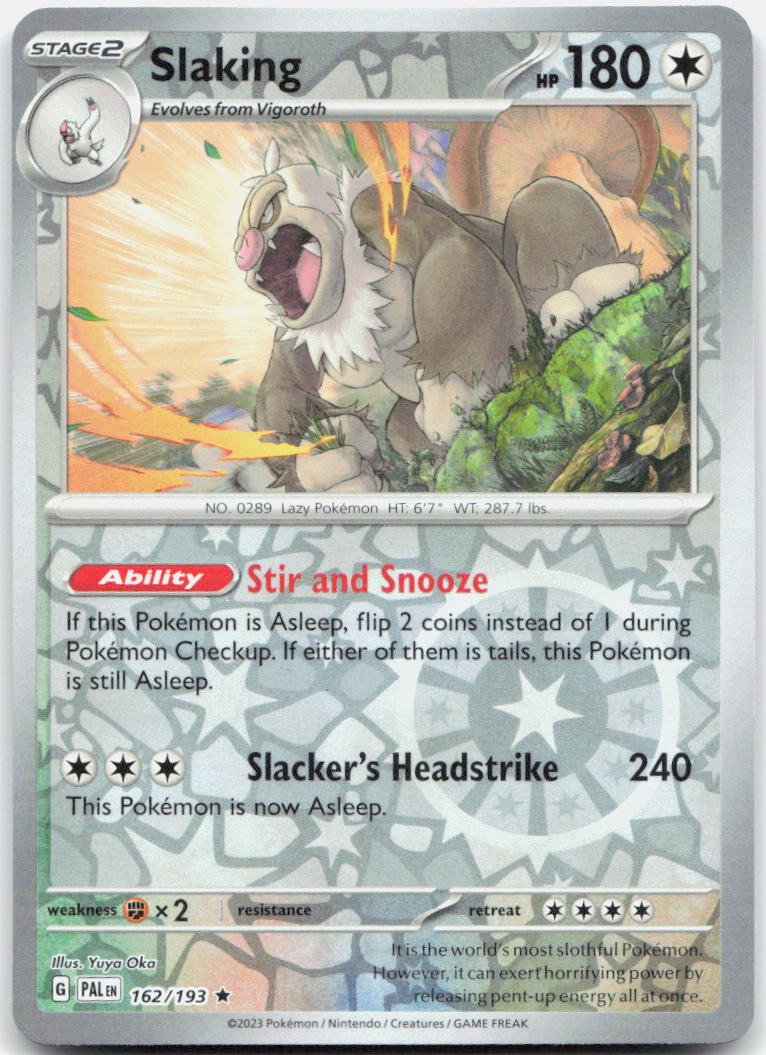 Slaking Reverse Holo Rare SV02: Paldea Evolved 162/193 NM - TCG-JVP