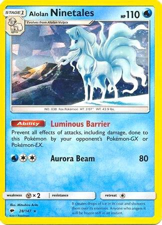 Alolan Ninetales (Cracked Ice Holo) Holo Rare Deck Exclusives 028/147 MP - TCG-JVP