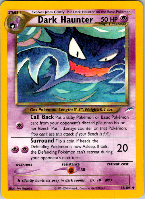 Dark Haunter Unlimited Uncommon Neo Destiny 036/105 NM