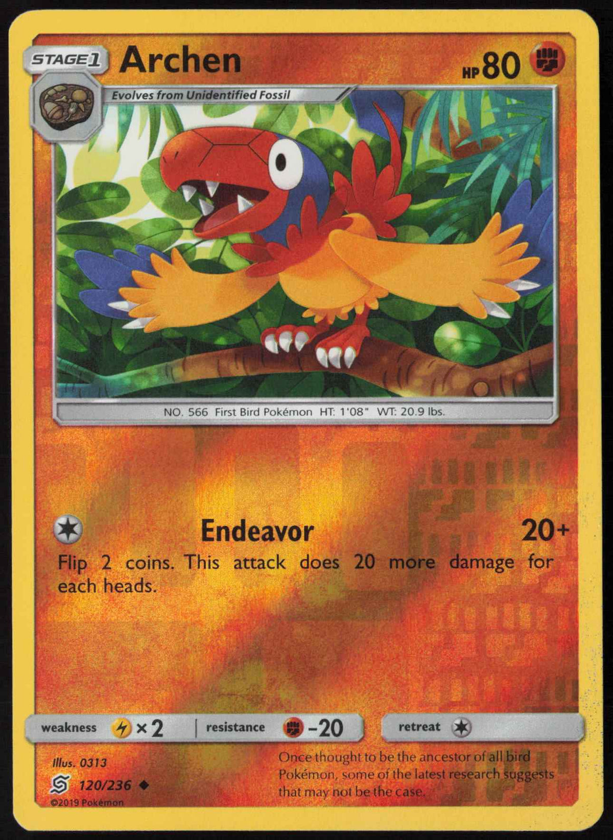 Archen Reverse Holo Uncommon SM - Unified Minds 120/236 NM