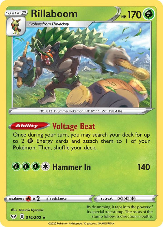 Rillaboom (014) Holo Rare SWSH01: Sword & Shield Base Set 014/202 NM - TCG-JVP