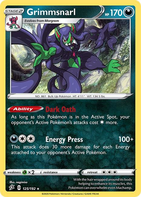 Grimmsnarl Holo Rare SWSH02: Rebel Clash 125/192 NM - TCG-JVP