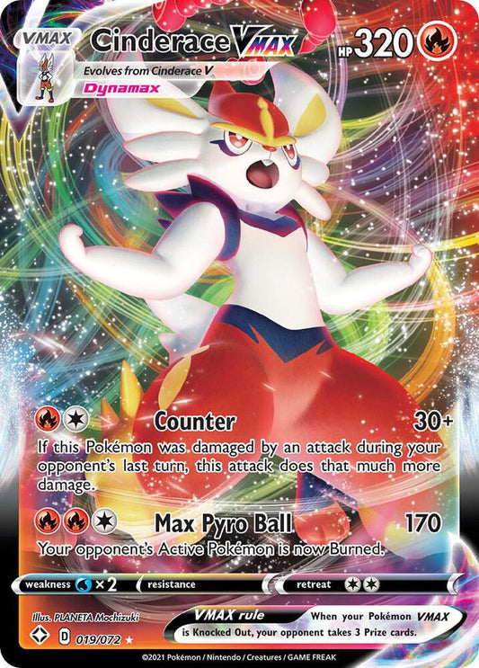 Cinderace VMAX Holo Ultra Rare Shining Fates 019/072 NM - TCG-JVP