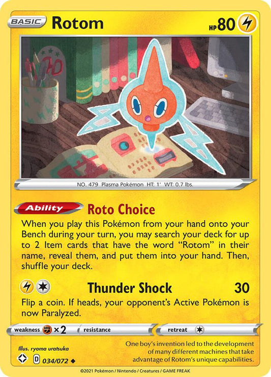 Rotom Uncommon Shining Fates 034/072 NM - TCG-JVP
