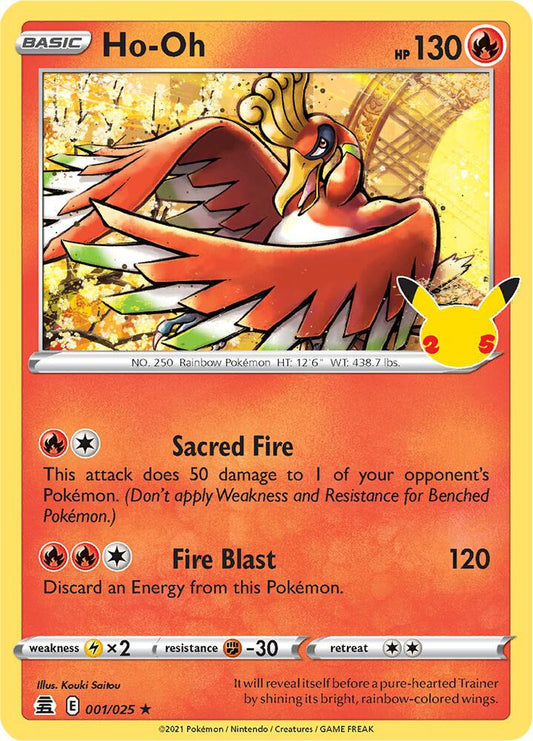 Ho-Oh Holo Rare Celebrations 001/025 NM - TCG-JVP