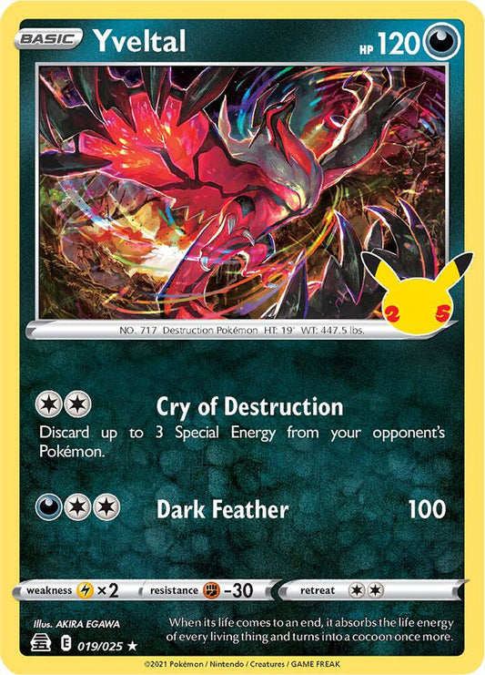 Yveltal Holo Rare Celebrations 019/025 NM - TCG-JVP
