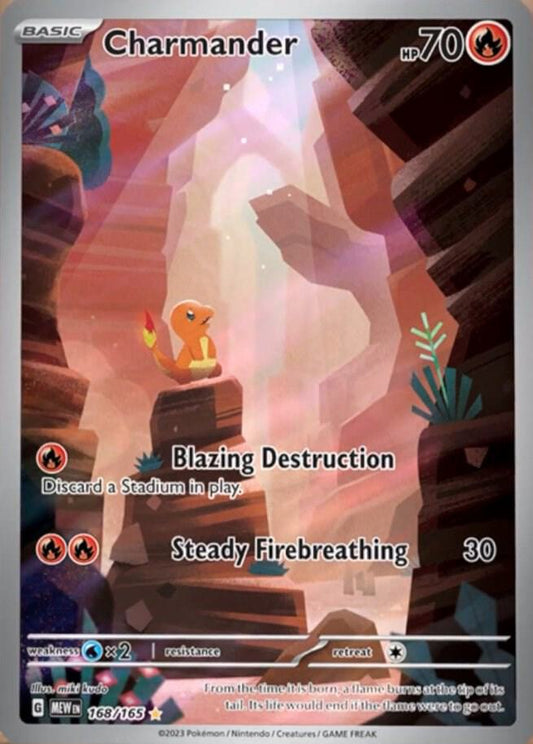 Charmander Holo Illustration Rare SV: Scarlet & Violet 151 168/165 NM