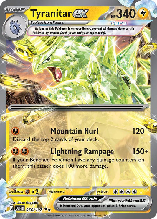 Tyranitar ex Holo Double Rare SV03: Obsidian Flames 066/197 NM - TCG-JVP