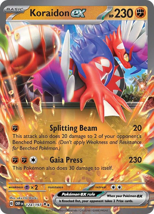 Koraidon ex Holo Double Rare SV03: Obsidian Flames 124/197 NM - TCG-JVP