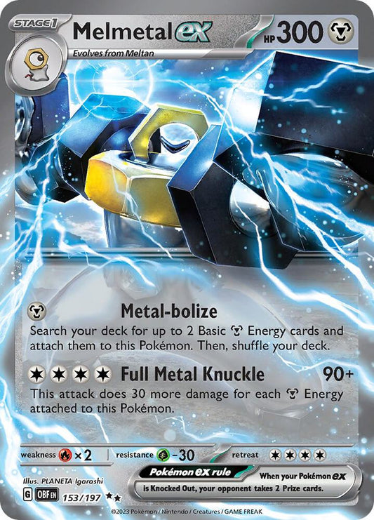 Melmetal ex Holo Double Rare SV03: Obsidian Flames 153/197 NM - TCG-JVP