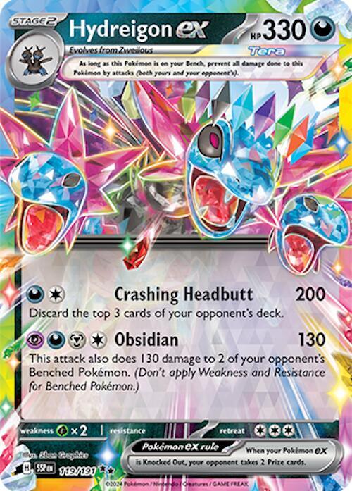 Hydreigon ex Holo Double Rare SV08: Surging Sparks 119/191 NM - TCG-JVP