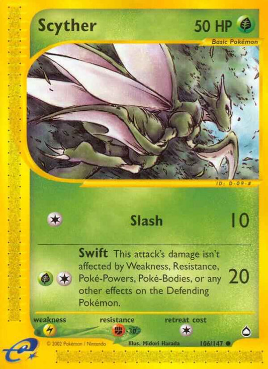 Scyther (106) Common Aquapolis 106/147 NM