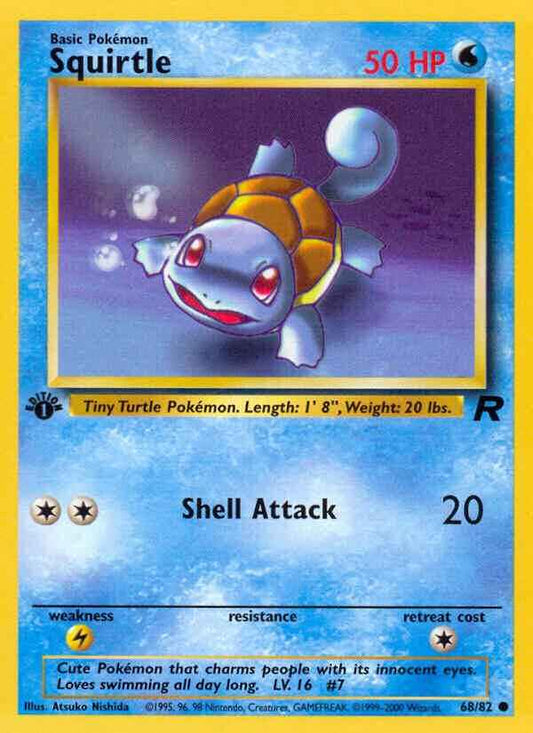 Squirtle 1st Edition Common Team Rocket 68/82 NM