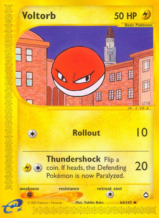 Voltorb (64) Uncommon Aquapolis 064/147 NM