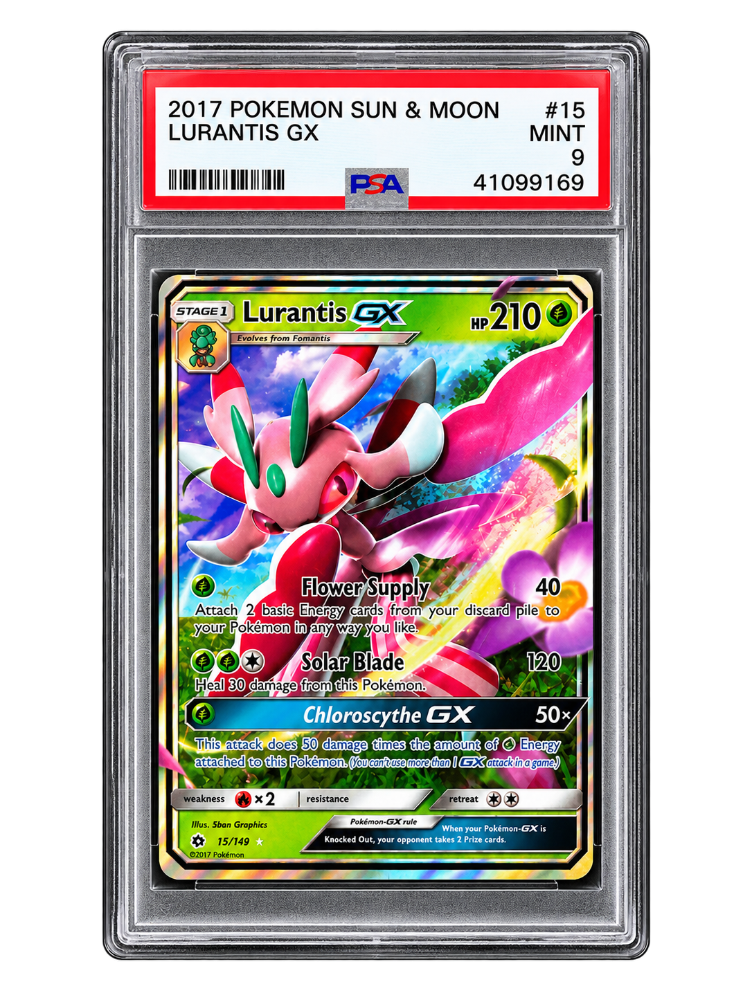 Lurantis Gx Pokemon Sun & Moon 15 PSA 9