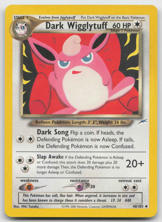 Dark Wigglytuff Unlimited Uncommon Neo Destiny 040/105 LP