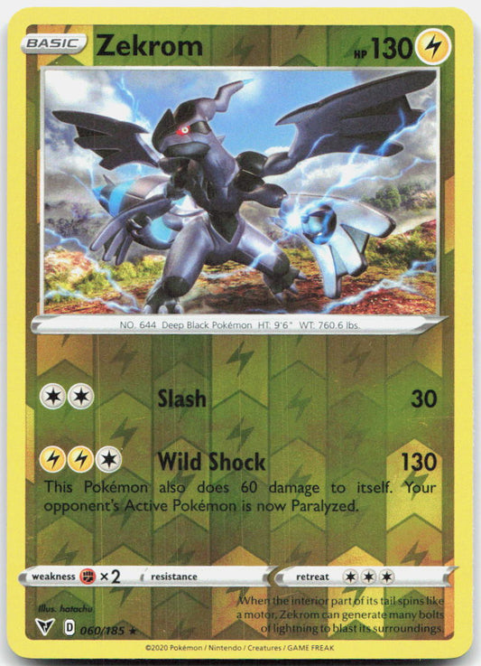 Zekrom Reverse Holo Holo Rare SWSH04: Vivid Voltage 060/185 NM - TCG-JVP