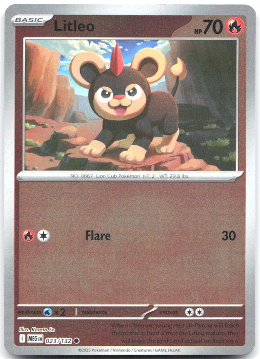 Litleo Reverse Holo Common ME01: Mega Evolution 023/132 NM - TCG-JVP