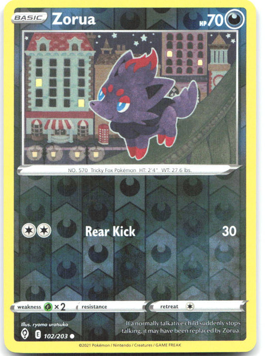 Zorua Reverse Holo Common SWSH07: Evolving Skies 102/203 NM - TCG-JVP