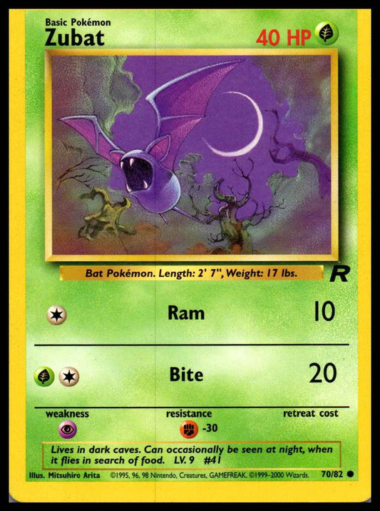 Zubat Unlimited Common Team Rocket 70/82 LP