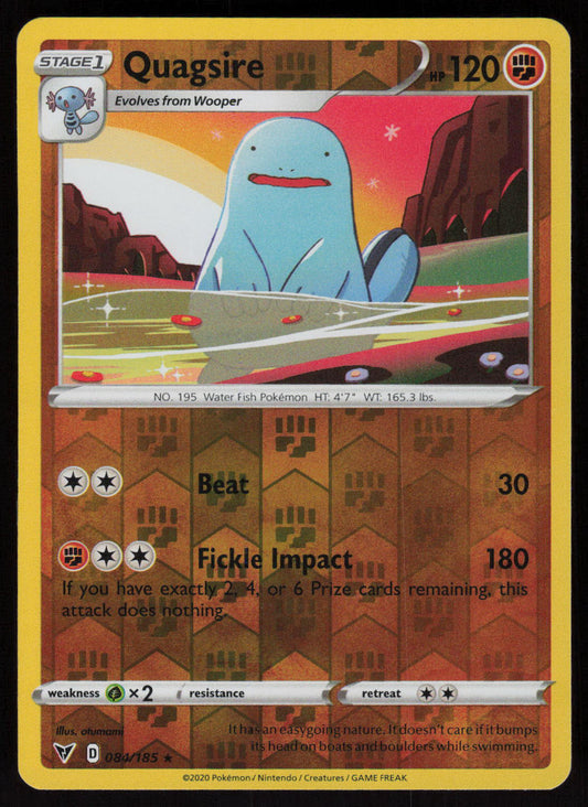 Quagsire Reverse Holo Rare SWSH04: Vivid Voltage 084/185 NM - TCG-JVP