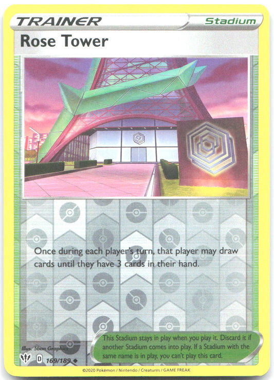 Rose Tower Reverse Holo Uncommon SWSH03: Darkness Ablaze 169/189 NM - TCG-JVP