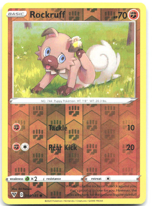 Rockruff Reverse Holo Common SWSH04: Vivid Voltage 094/185 NM - TCG-JVP