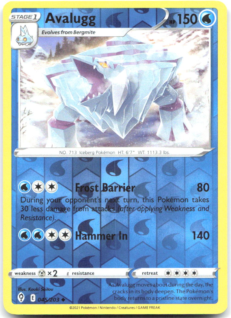 Avalugg Reverse Holo Uncommon SWSH07: Evolving Skies 045/203 NM - TCG-JVP