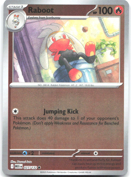 Raboot Reverse Holo Common ME01: Mega Evolution 027/132 NM - TCG-JVP
