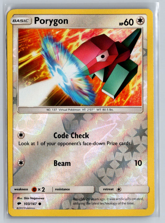 Porygon Reverse Holo Common SM - Burning Shadows 103/147 NM - TCG-JVP