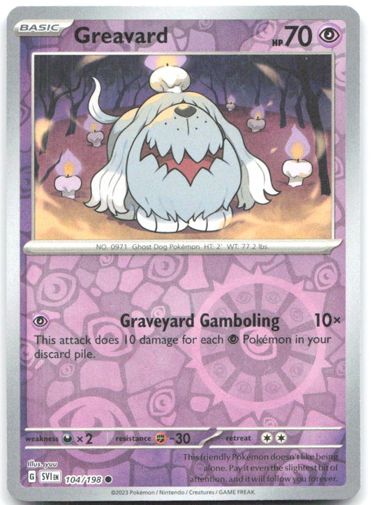 Greavard Reverse Holo Common SV01: Scarlet & Violet Base Set 104/198 NM - TCG-JVP